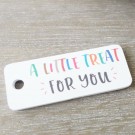 30 x A Little Treat for you White Colourful Gift Tags