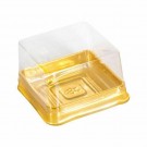 50 X Square Clear Plastic Box with Gold Tray (3 Sizes)